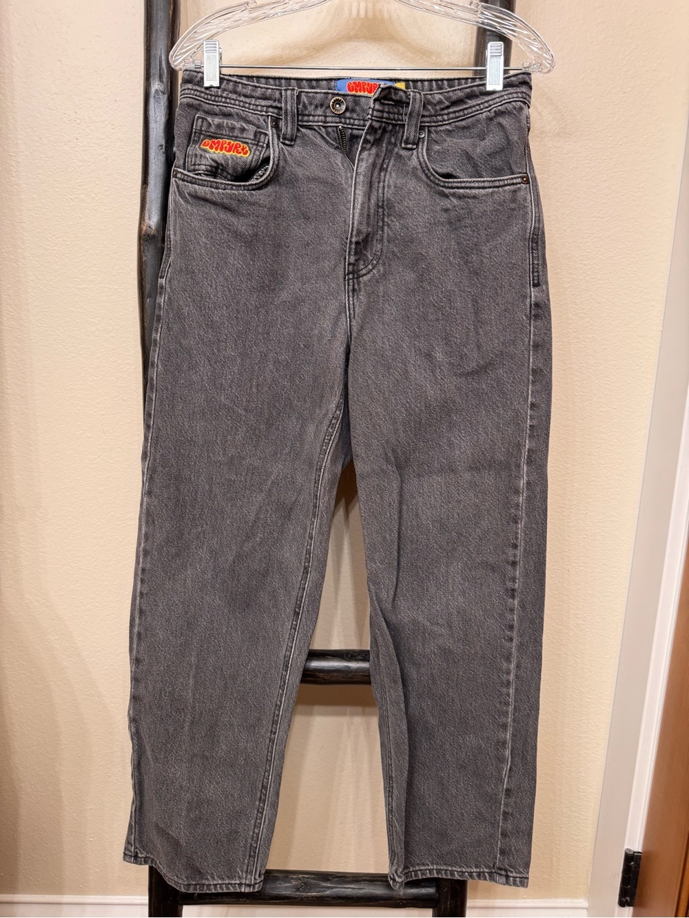 Empyre Men's Charcoal Black Baggy Jeans